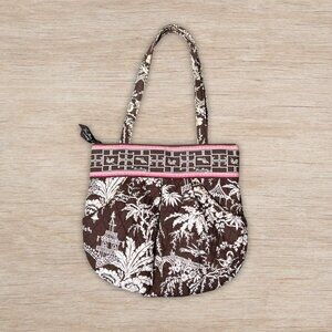 Vera Bradley Morgan Shoulder Bag in Retired Imperial Toile Brown White Pink Y2K